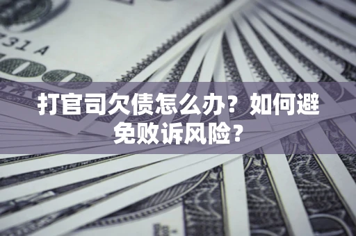 济南打官司欠债怎么办？如何避免败诉风险？