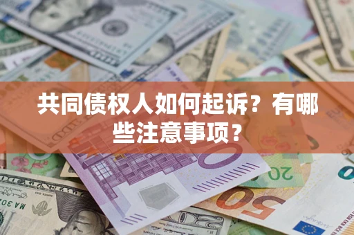 济南共同债权人如何起诉？有哪些注意事项？