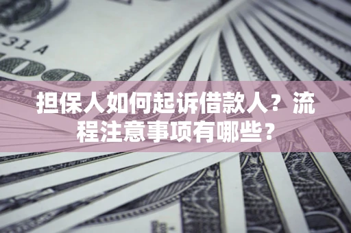 济南担保人如何起诉借款人？流程注意事项有哪些？